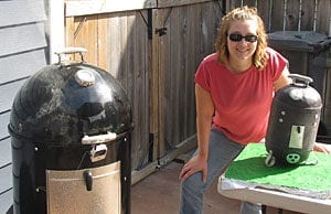 Diane Koury with WSM cake