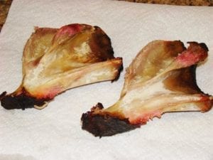 Shoulder bones pulled clean from each pork butt