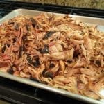 Baking sheet of pulled pork goodness