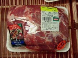 Supermarket pork butt