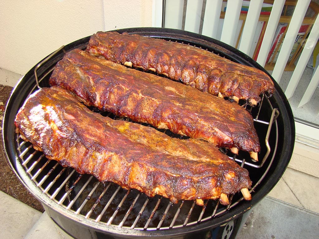 Ribs after three hours of cooking