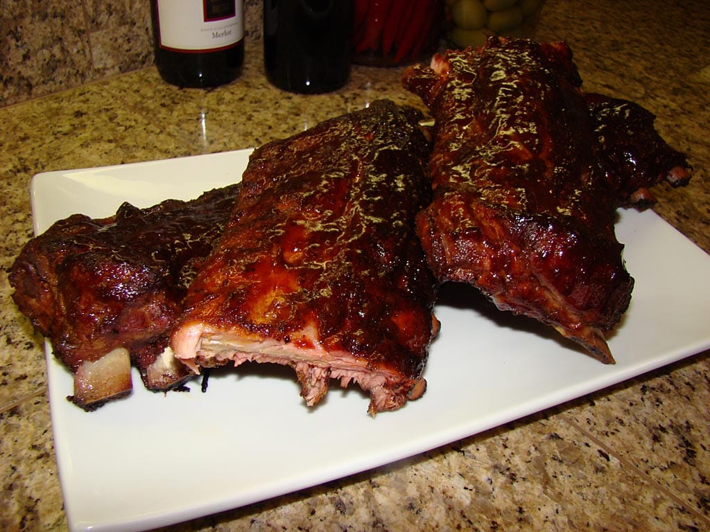 Basic baby back ribs on a platter