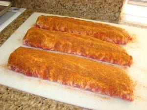 Three slabs with rub applied