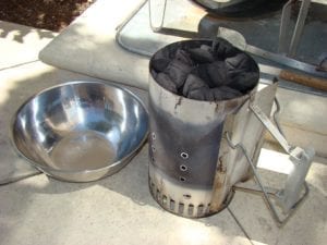 Measuring a Weber chimney full of Kingsford charcoal