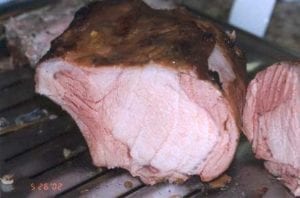 Orange juice marinade loin sliced