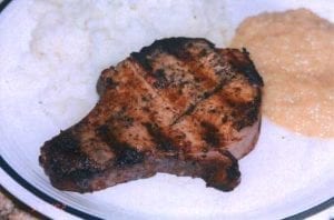 Grilled orange juice marinade pork chop