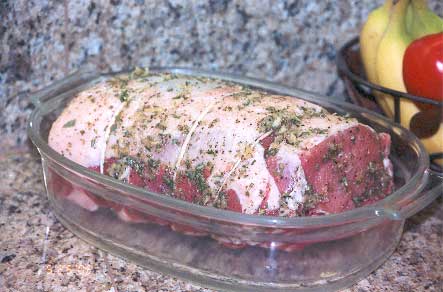 Garlic and herb paste loin