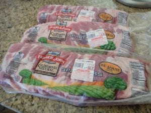 St. Louis style spareribs in Cryovac packaging