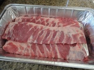 Spareribs in foil pan