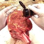 Applying Montreal Steak Rub to USDA Prime rib roast