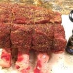 Rubbed standing rib roast