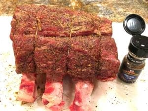 Rubbed standing rib roast