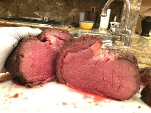 Interior view of cooked standing rib roast
