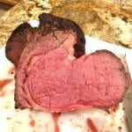 Slice of standing rib roast