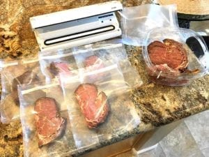 Packing leftovers with FoodSaver