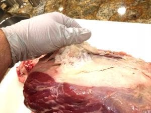 Pulling off part of the fat cap