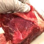 Removing seam of fat and sinew