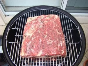 Short ribs on the top cooking grate
