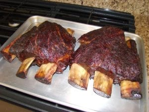 Short ribs after cooking for 6 hours