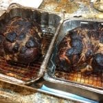 Pork butts ready to be covered with foil