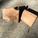 Two chunks of apple smoke wood