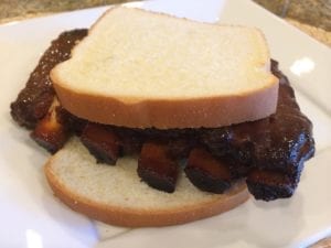 Ribs on white bread