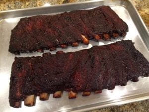 Two slabs of leftover spareribs