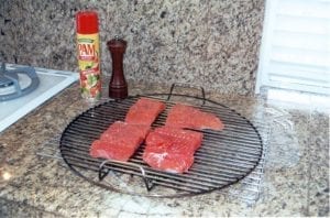 Drying the salmon