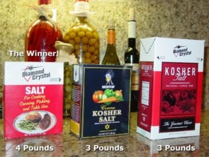 Which box contains the most salt by weight? Not the biggest box!