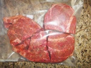 Rubbed chuck eye refrigerated overnight