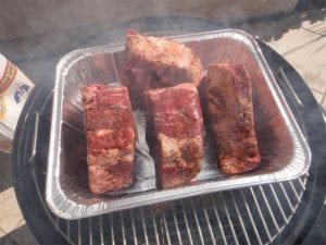 Chuck eye in foil pan goes into WSM