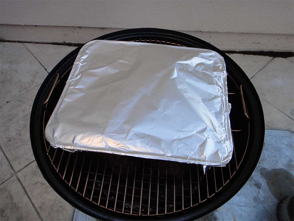 Meat covered with foil for 3 hours of cooking