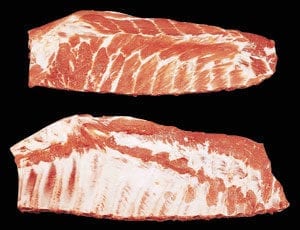 Photo 1. Whole, untrimmed spareribs