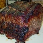 Beef rib roast after searing in the oven