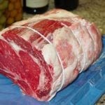 Beef rib roast after three days of dry aging