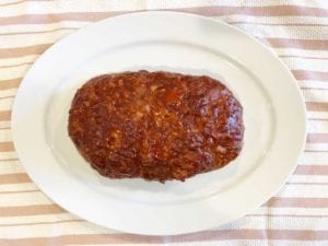 Finished meatloaf on platter