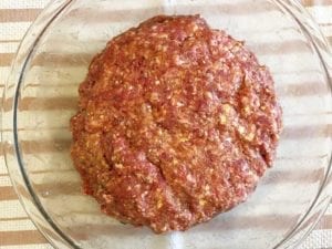 Meatloaf mixture in mixing bowl