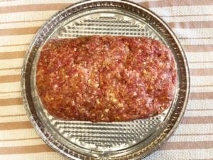 Meatloaf formed on disposable foil pan