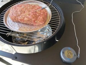 Probe thermometer in center of meatloaf
