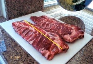 Meat side of spareribs