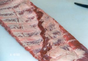 Kansas City style spareribs, skirt removed