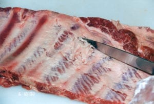 Removing excess fat from bone side