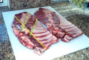 Bone side of spareribs