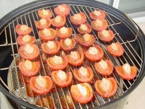 Tomatoes after a few hours of drying
