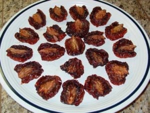 Plate of smoke-dried tomatoes