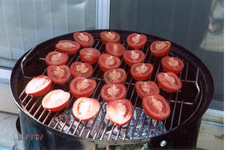 Prepped tomatoes go into the WSM