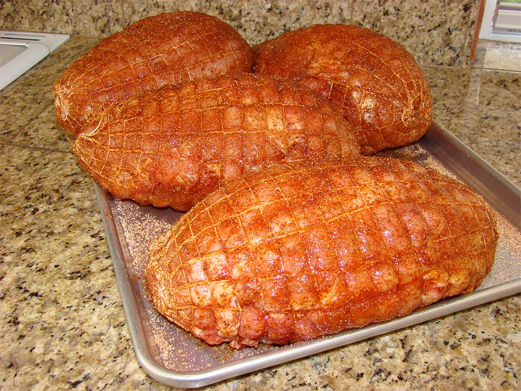 Turkey breasts rubbed with cinnamon/cumin rub