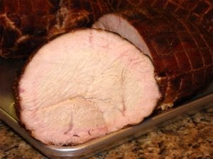 Interior view of smoked turkey breast