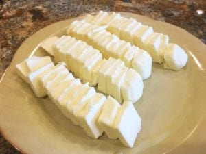 Four sticks of butter cut into pats
