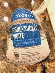 Frozen whole, bone-in turkey breast